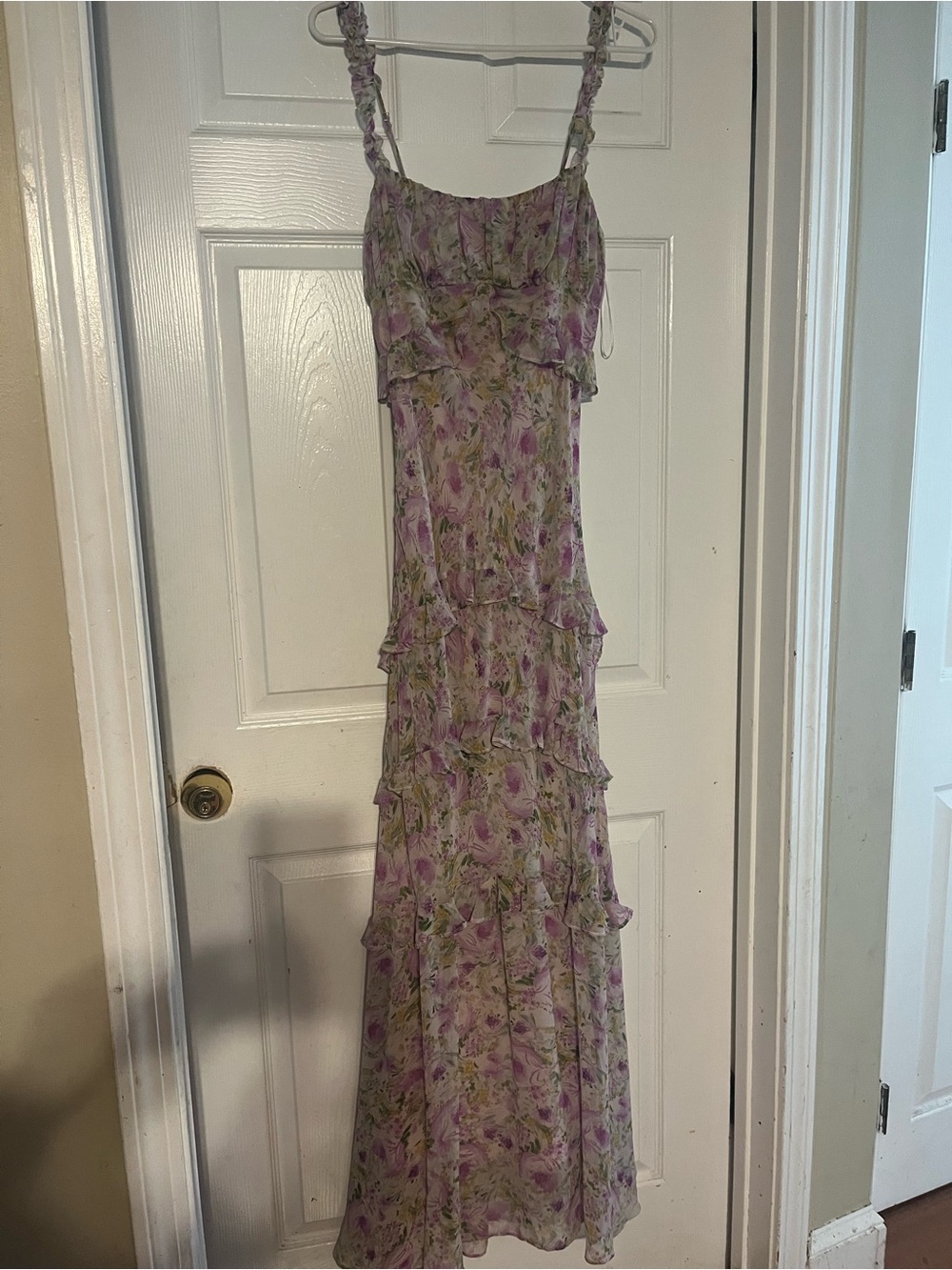 Floral Ruffle Tiered Maxi Dress - Lavender